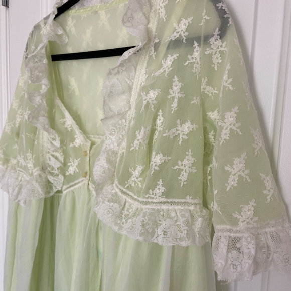 Beautiful vintage night gown set large maxi sleepwear intimate - Picture 13 of 14